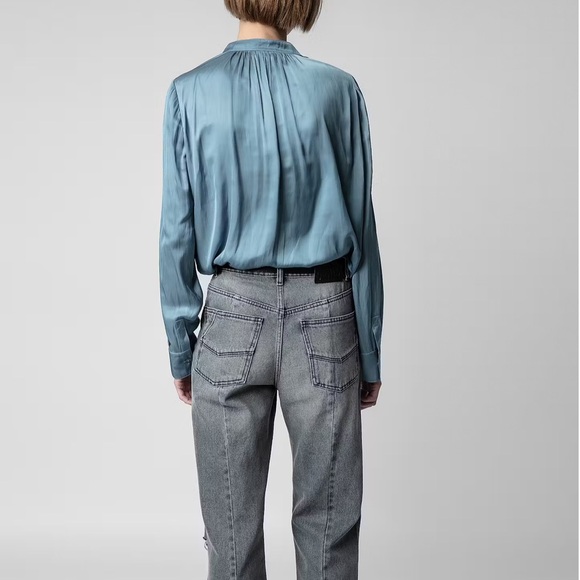 ZADIG & VOLTAIRE Tink Satin Tunic Top Size Large - Picture 3 of 7